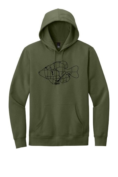 Retro Fish Map Fleece Hoodie