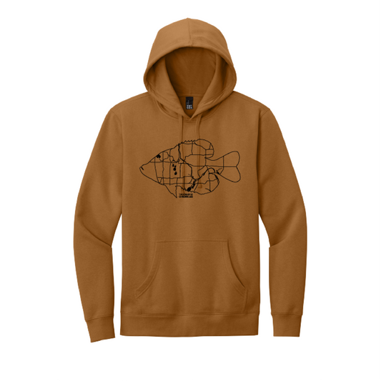 Retro Fish Map Fleece Hoodie