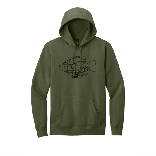 Retro Fish Map Fleece Hoodie